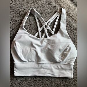 Lululemon White Strappy Sports Bra with Moisture-Wicking Fabric